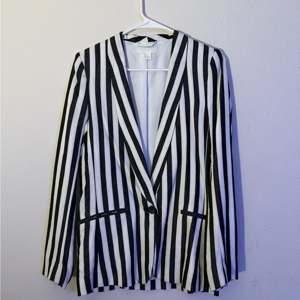 H&M Monochrome Striped Blazer